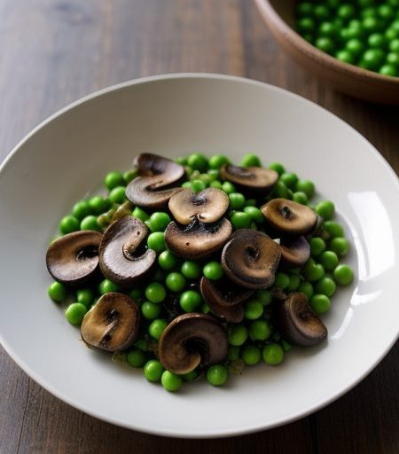 Green Peas With Curried Mushrooms^ recipe image